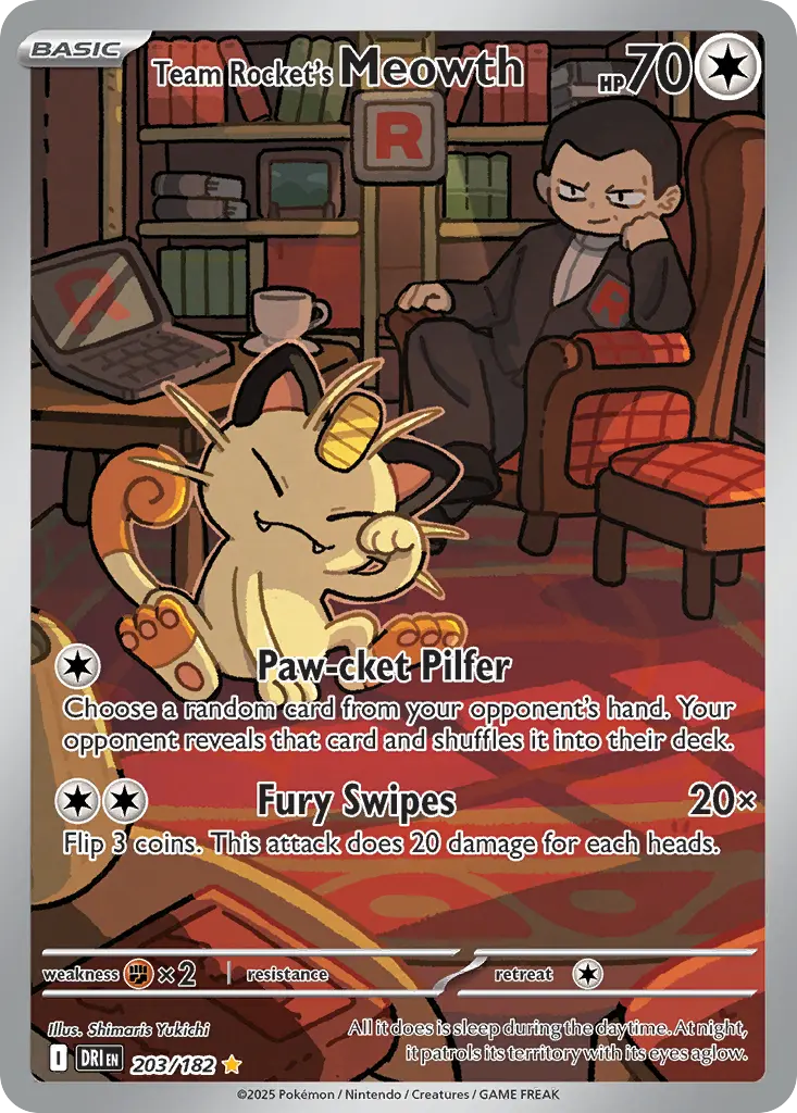Team Rocket's Meowth - 203/182