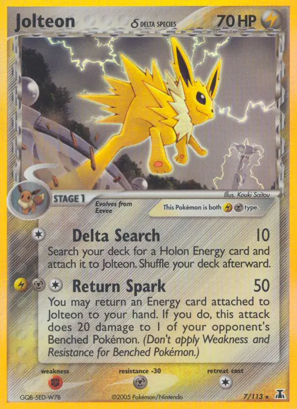 Jolteon δ #7 (Delta Species) · Reverse Holo · Near Mint